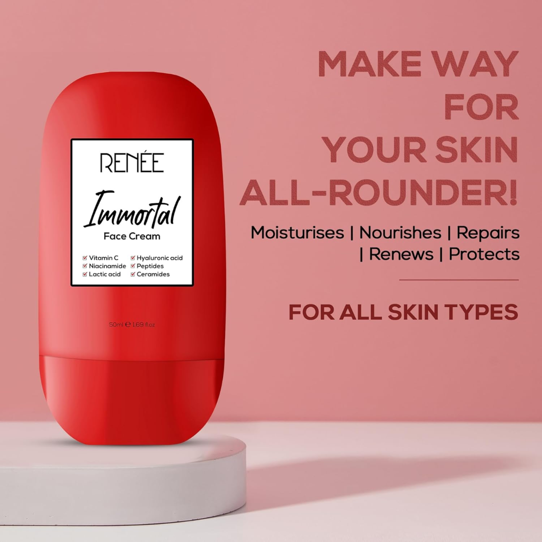 RENEE Immortal Face Cream | All-in-One Brightening & Anti-Aging Moisturizer | Repairs Skin Barrier, Hydrates, Evens Tone