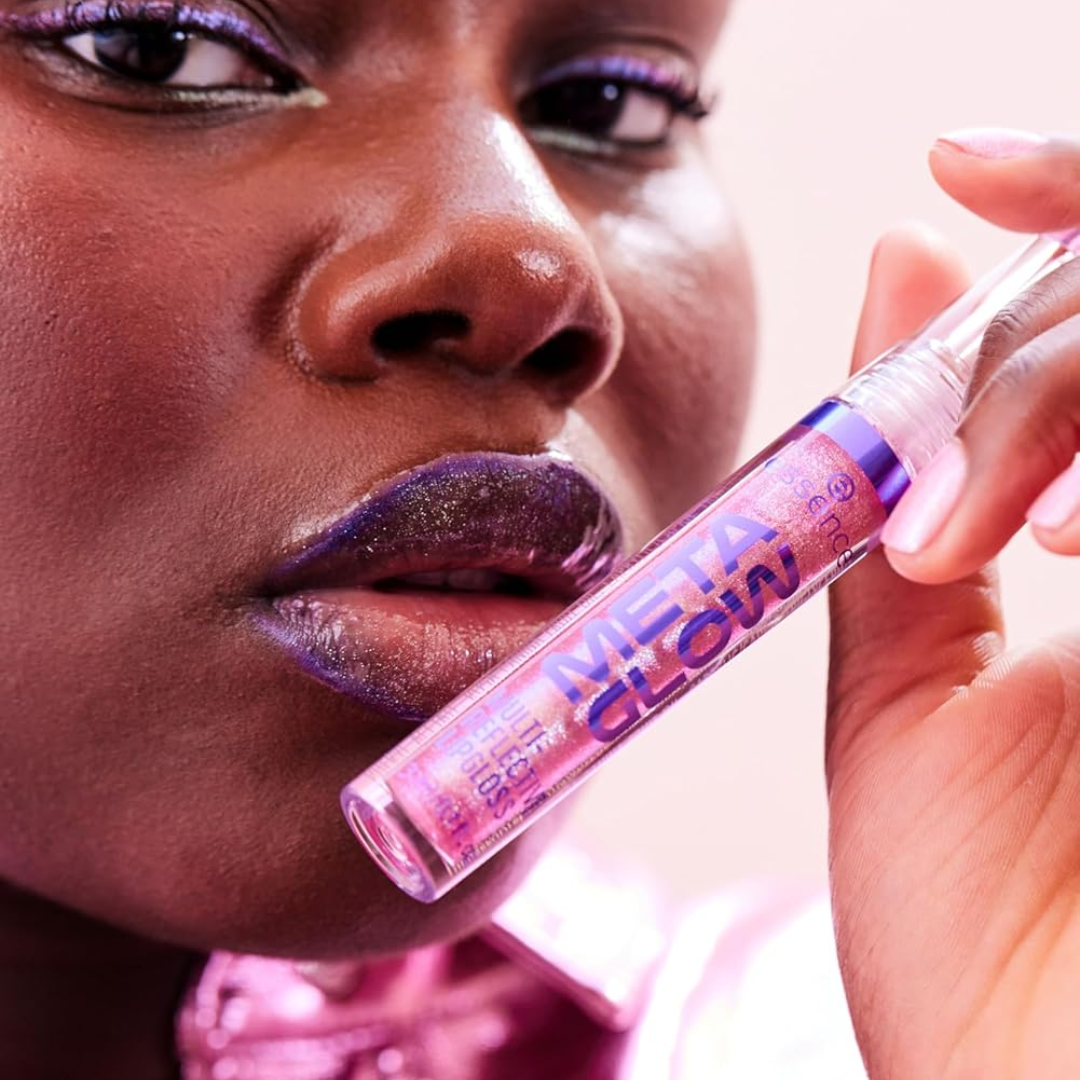 Essence Meta Glow Multi-Reflective Lip Gloss | Pack of 3 Shades – Cyber Space, Digital Pink & Pink Vision | Glass-Like Shine & Multi-Dimensional Sparkle
