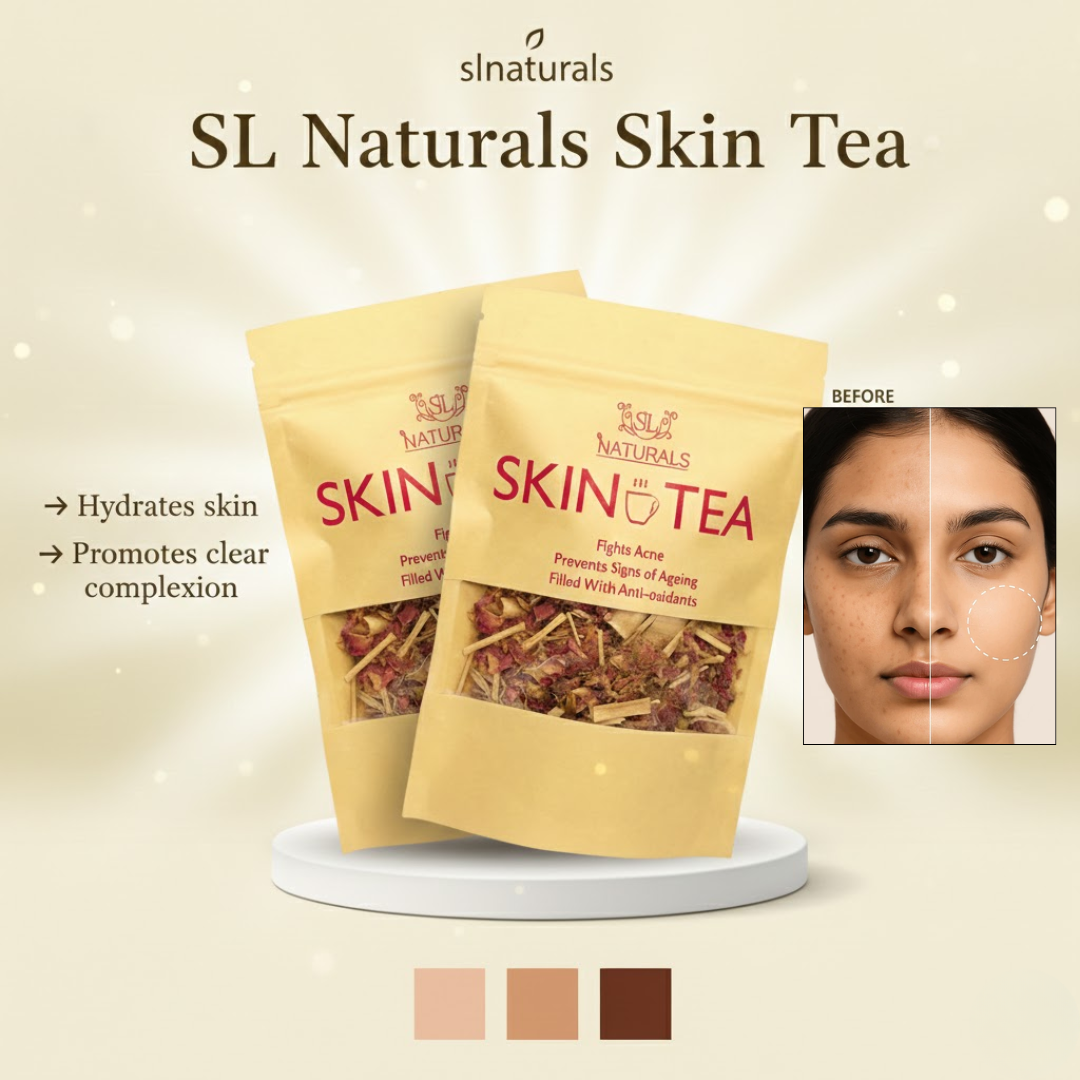 SL Naturals Skin Tea | Herbal Acne & Pigmentation Tea | 100% Natural Blend for Clear, Glowing Skin | Fights Acne, Reduces Pigmentation, Boosts Radiance