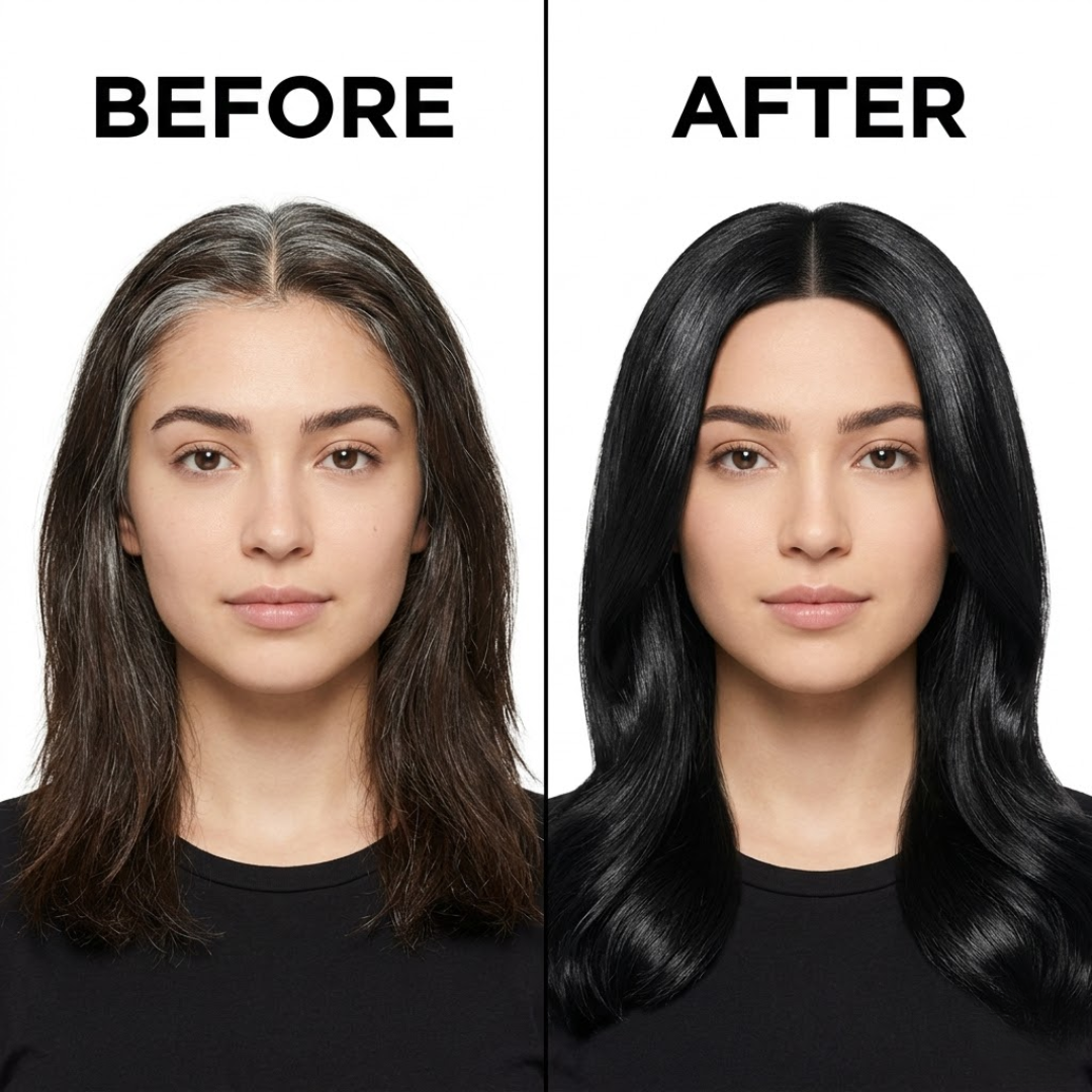 KOKILA ORGANICS Natural Black Hair Colour Shampoo – 3-in-1 Herbal Hair Color Solution – Covers Grey Hair in 5-10 Minutes – No Ammonia, No PPD, No Parabens – With Argan Oil, Amla, Avocado Oil & Reetha