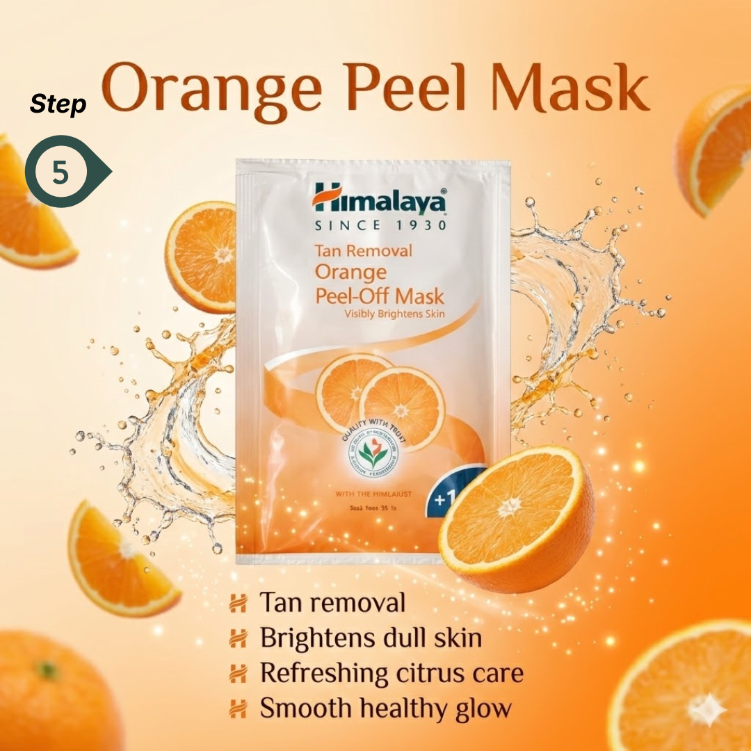 Himalaya Natural Glow Skincare Bundle | 5-Step Facial Kit with Neam Scrub, Nose Strips, Orange Mask & Kesar Face Pack