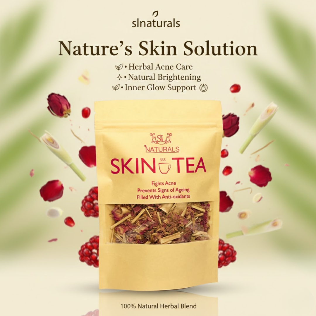 SL Naturals Skin Tea | Herbal Acne & Pigmentation Tea | 100% Natural Blend for Clear, Glowing Skin | Fights Acne, Reduces Pigmentation, Boosts Radiance