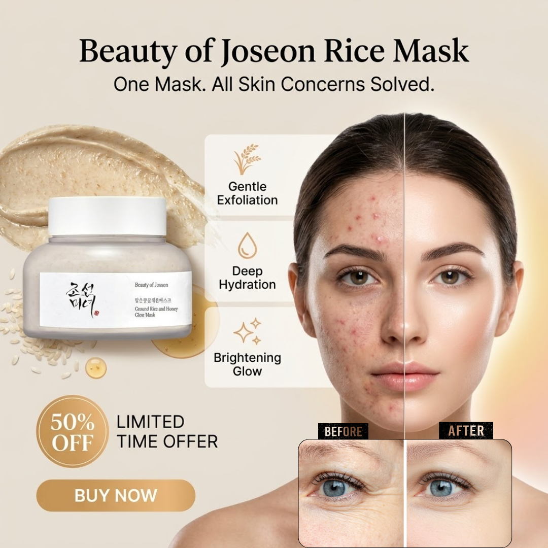 Beauty of Joseon Ground Rice and Honey Glow Mask | Gentle Exfoliation, Deep Hydration & Brightening Glow for All Skin Concerns
