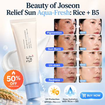 Beauty of Joseon Relief Sun Aqua-Fresh - UV Protection & Deep Hydration – With Rice Extract & Panthenol (B5) – Soothes, Repairs & Protects – For Pigmentation, Sun Burn, Redness & Uneven Tone