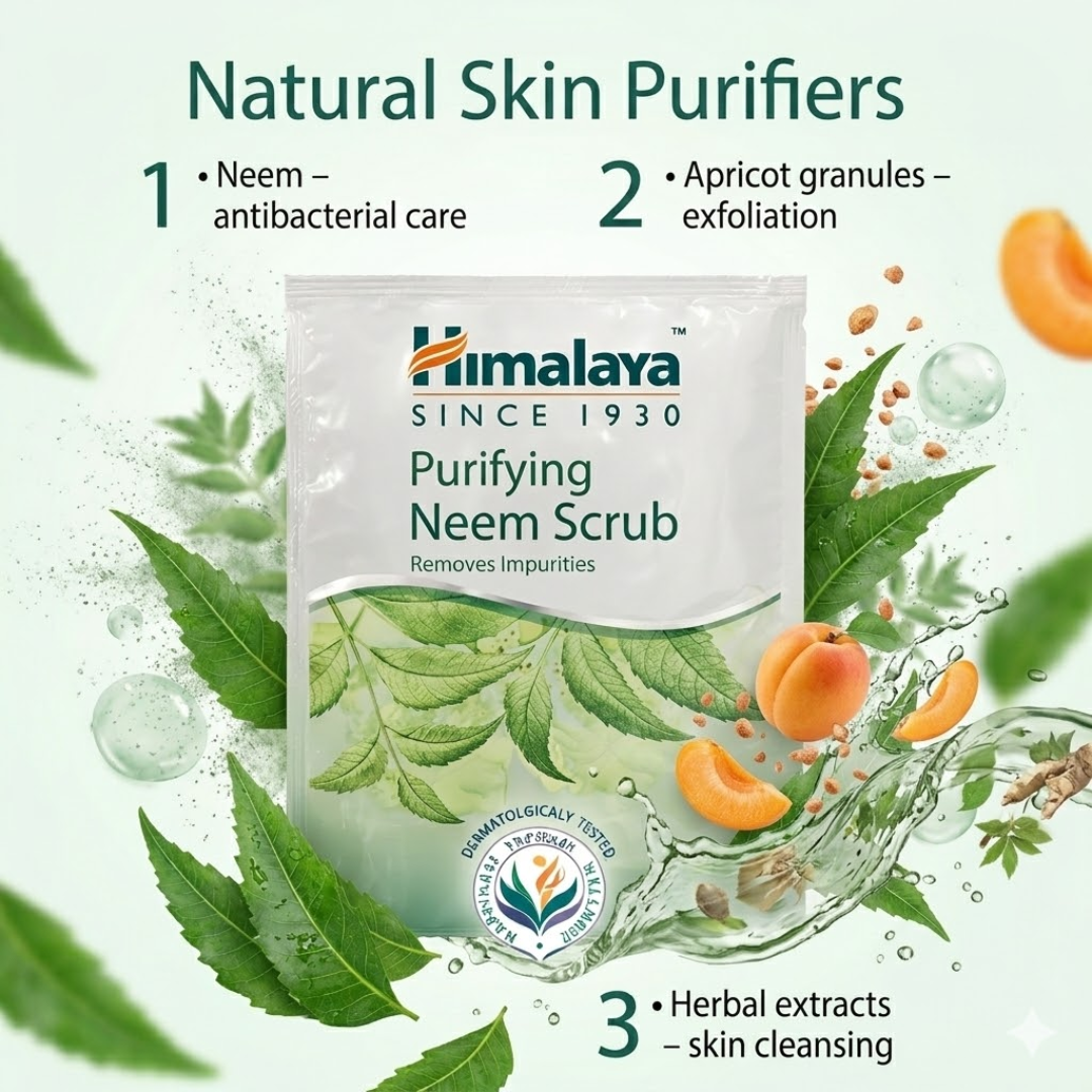 Himalaya Natural Glow Skincare Bundle | 5-Step Facial Kit with Neam Scrub, Nose Strips, Orange Mask & Kesar Face Pack