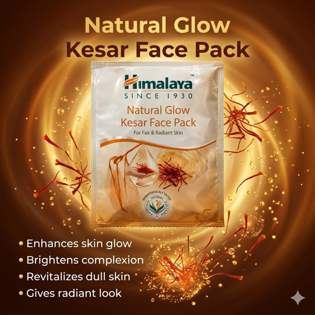 Himalaya Natural Glow Skincare Bundle | 5-Step Facial Kit with Neam Scrub, Nose Strips, Orange Mask & Kesar Face Pack