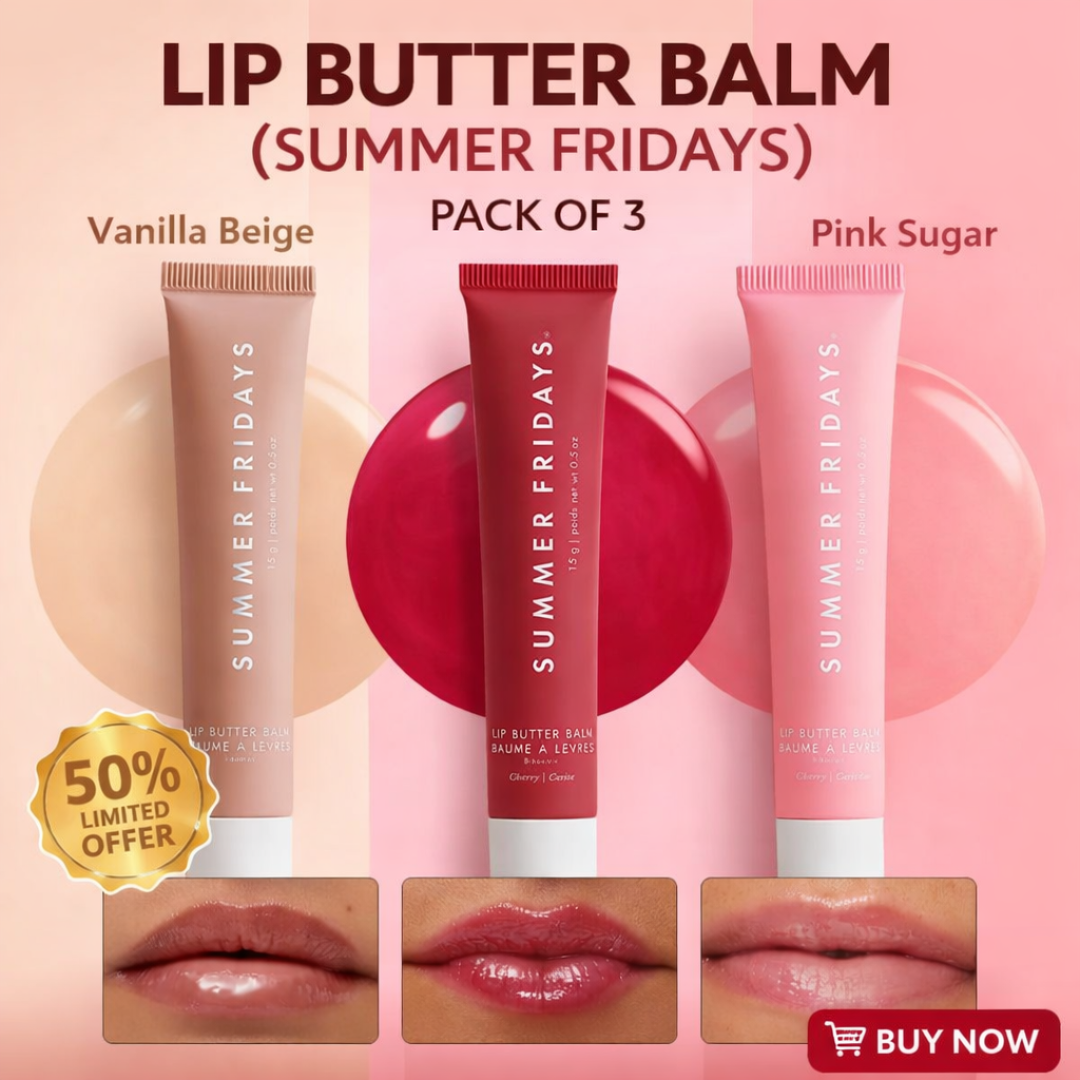 Summer Fridays Lip Butter Balm Pack of 3 | Hydrating, Moisturizing & Softening Vegan Lip Balm
