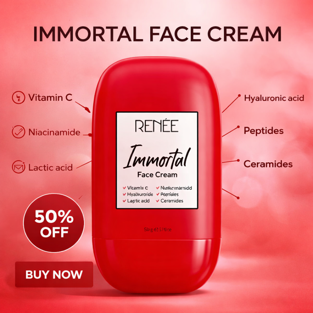 RENEE Immortal Face Cream | All-in-One Brightening & Anti-Aging Moisturizer | Repairs Skin Barrier, Hydrates, Evens Tone