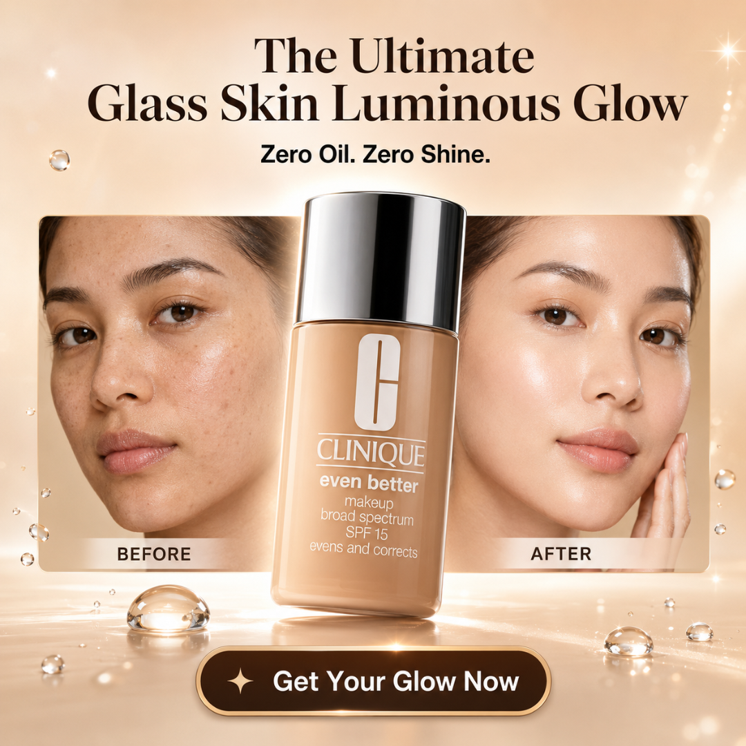 Clinique Even Better Makeup Broad Spectrum SPF 50 – 50% OFF – The Ultimate Glass Skin Luminous Glow – Zero Oil, Zero Shine – Evens, Corrects & Brightens – Deep Hydration, UV Protection & Oil Control
