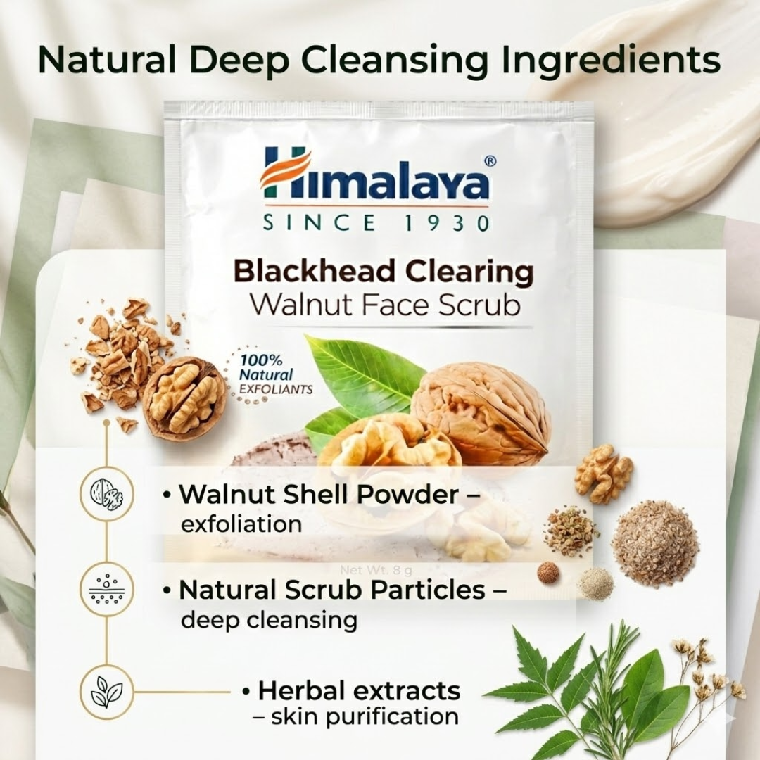 Himalaya Natural Glow Skincare Bundle | 5-Step Facial Kit with Neam Scrub, Nose Strips, Orange Mask & Kesar Face Pack