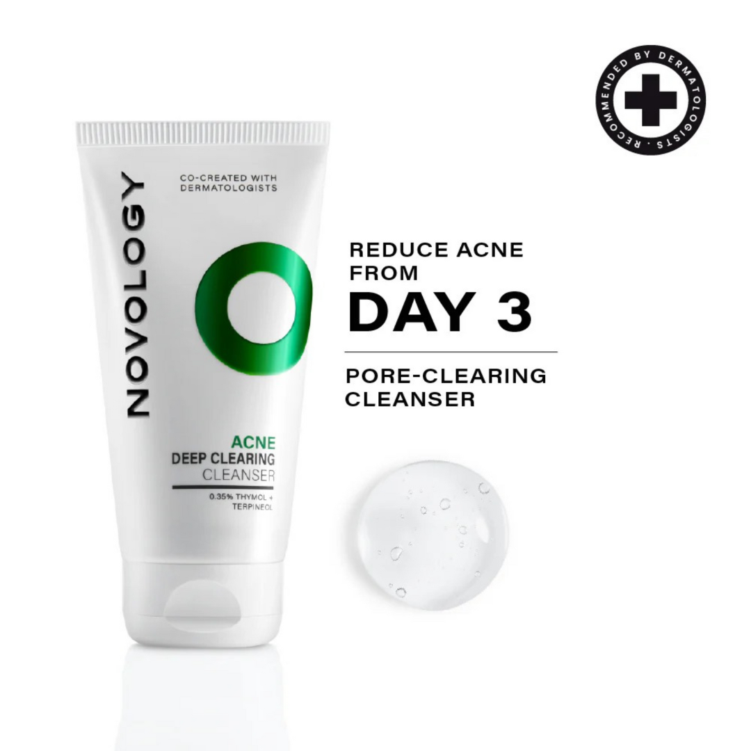 Novology Acne Deep Clearing Cleanser | Reduces Acne from Day 3 | Dermatologist Co-Created