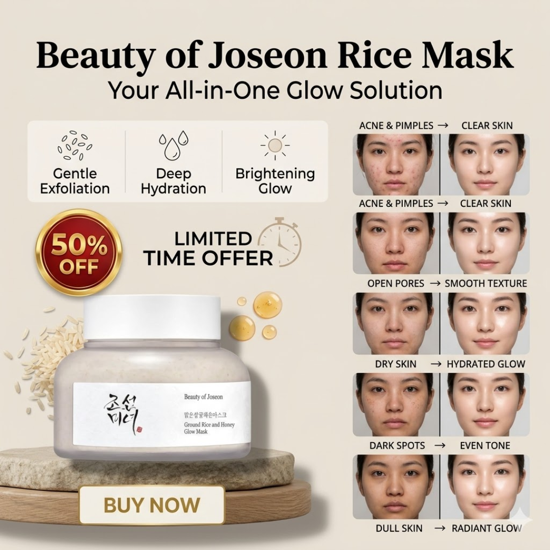 Beauty of Joseon Ground Rice and Honey Glow Mask | Gentle Exfoliation, Deep Hydration & Brightening Glow for All Skin Concerns