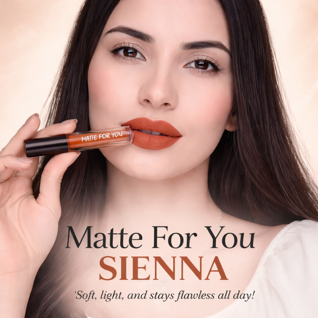 SL Basics Luxe Matte Liquid Lipstick Pack of 4 - Highly Pigmented, Smudge Proof & Long-Lasting Set