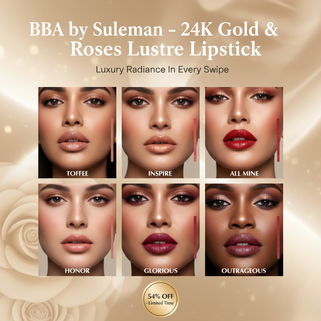 24K Gold & Roses Luxe Lustre Lipstick | Hydrating Radiant Finish, Long-Lasting Shine & Velvety Smooth