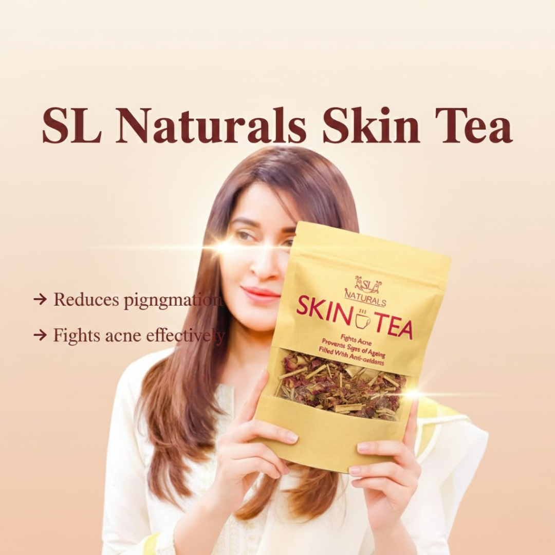 SL Naturals Skin Tea | Herbal Acne & Pigmentation Tea | 100% Natural Blend for Clear, Glowing Skin | Fights Acne, Reduces Pigmentation, Boosts Radiance