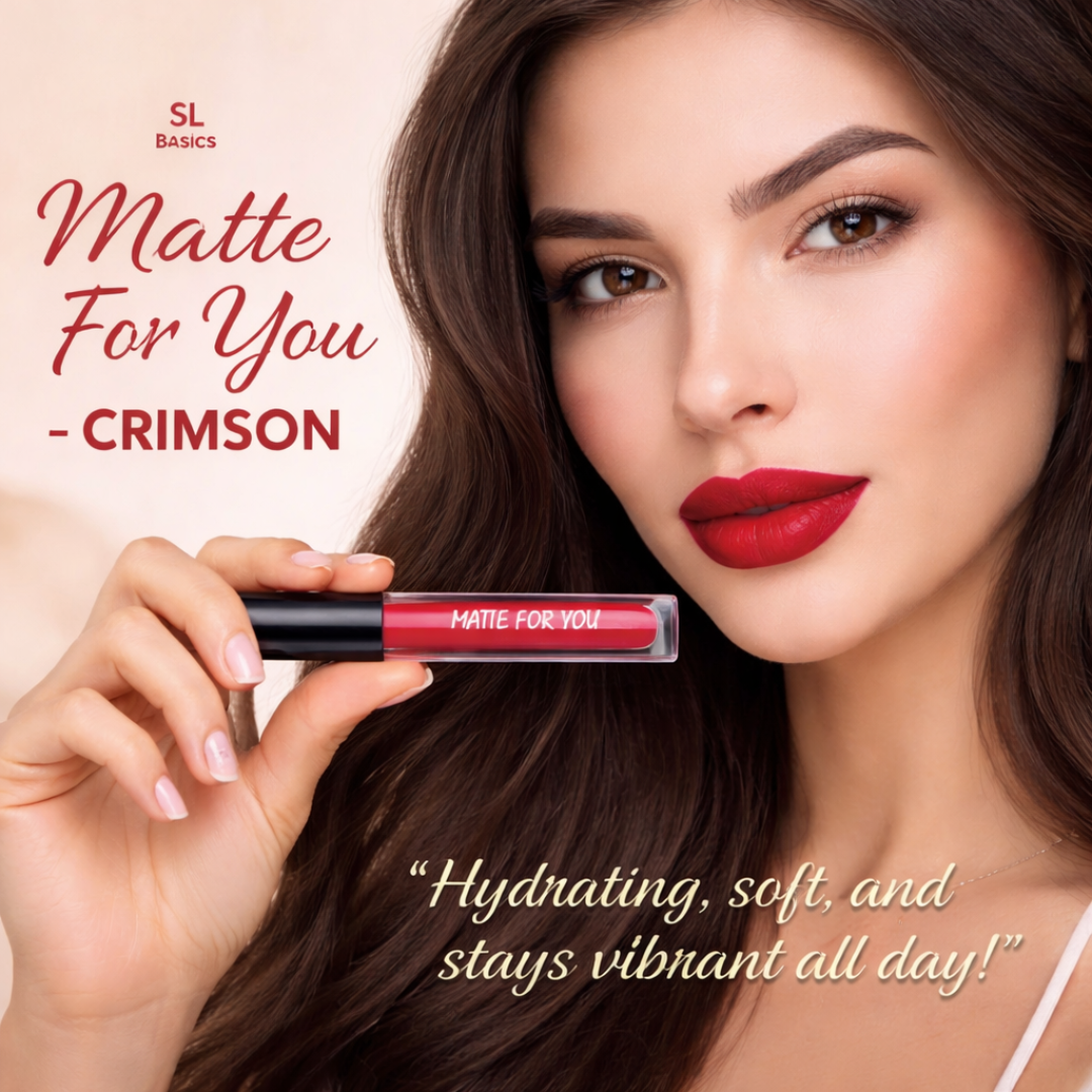 SL Basics Luxe Matte Liquid Lipstick Pack of 4 - Highly Pigmented, Smudge Proof & Long-Lasting Set