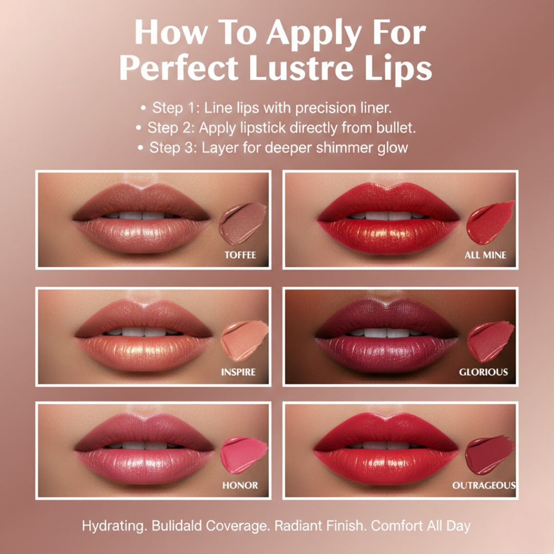 24K Gold & Roses Luxe Lustre Lipstick | Hydrating Radiant Finish, Long-Lasting Shine & Velvety Smooth