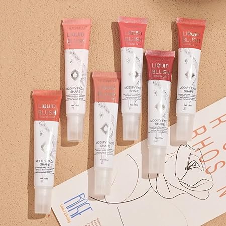 HUDAMOJI Liquid Blush Natural 6 Colors Set, Liquid Blush Makeup For Cheeks Matte Finish (MULTICOLOR)