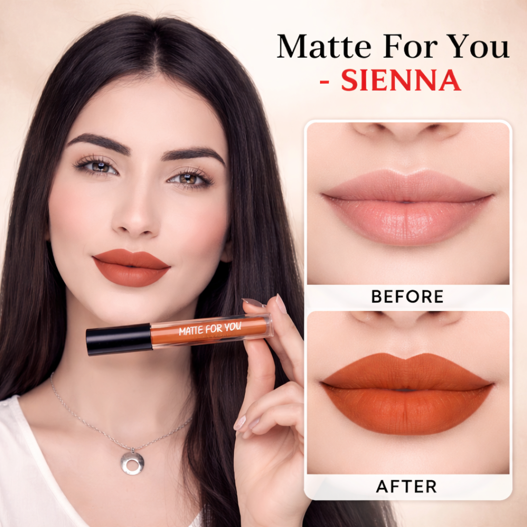 SL Basics Luxe Matte Liquid Lipstick Pack of 4 - Highly Pigmented, Smudge Proof & Long-Lasting Set