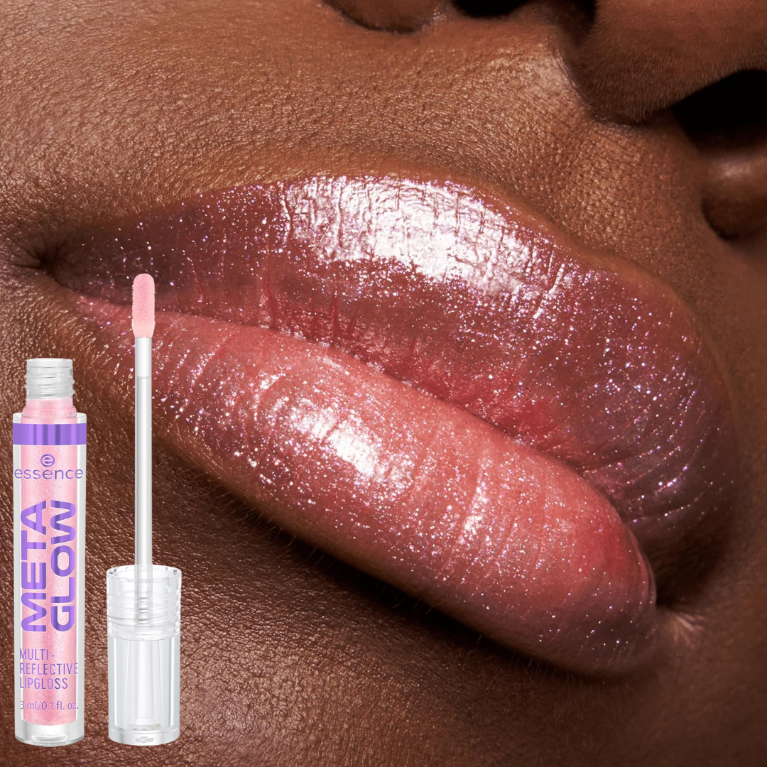 Essence Meta Glow Multi-Reflective Lip Gloss | Pack of 3 Shades – Cyber Space, Digital Pink & Pink Vision | Glass-Like Shine & Multi-Dimensional Sparkle