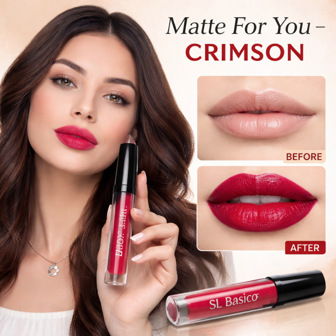 SL Basics Luxe Matte Liquid Lipstick Pack of 4 - Highly Pigmented, Smudge Proof & Long-Lasting Set