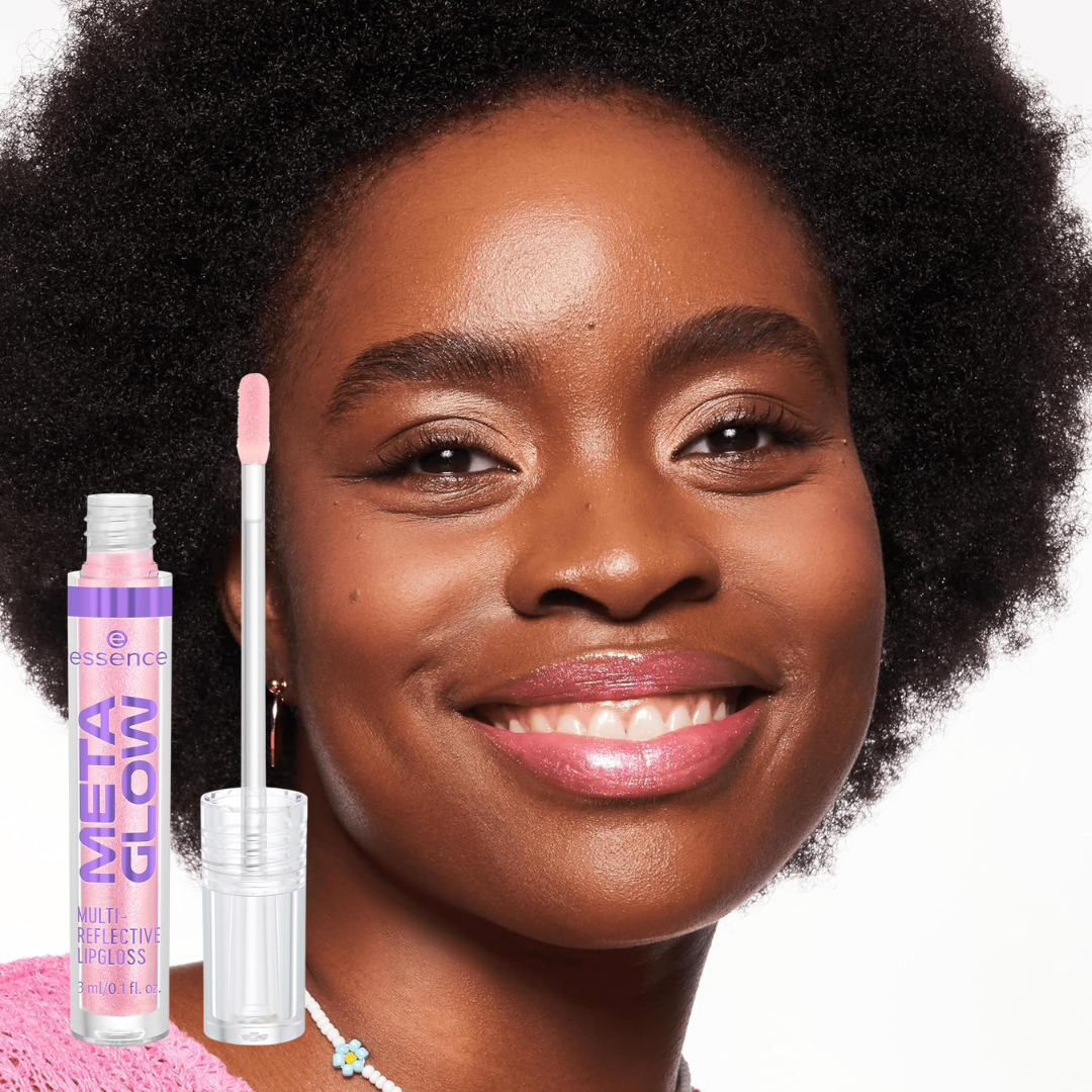 Essence Meta Glow Multi-Reflective Lip Gloss | Pack of 3 Shades – Cyber Space, Digital Pink & Pink Vision | Glass-Like Shine & Multi-Dimensional Sparkle