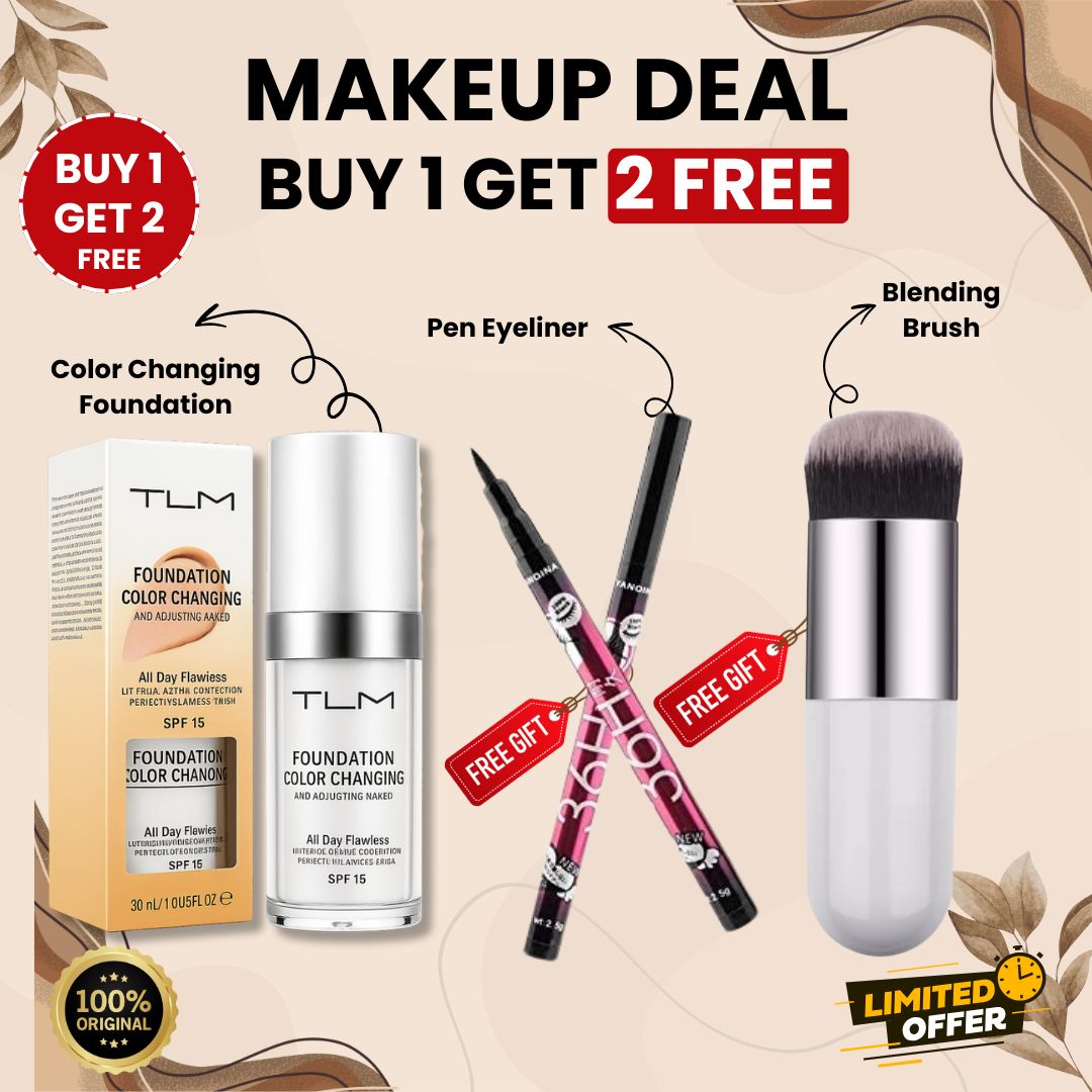 Flawless Makeup Deal: Buy 1 TLM Foundation & Get Free Blending Brush + Pen Eyeliner
